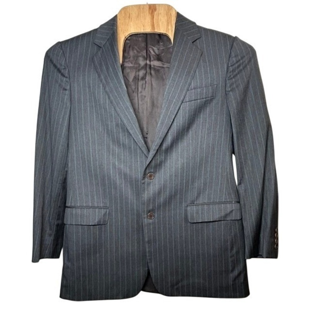 Brooks Brothers Mens 1818 Madison 100% Wool Suit Jacket Gray Pinstripe 42L Italy
